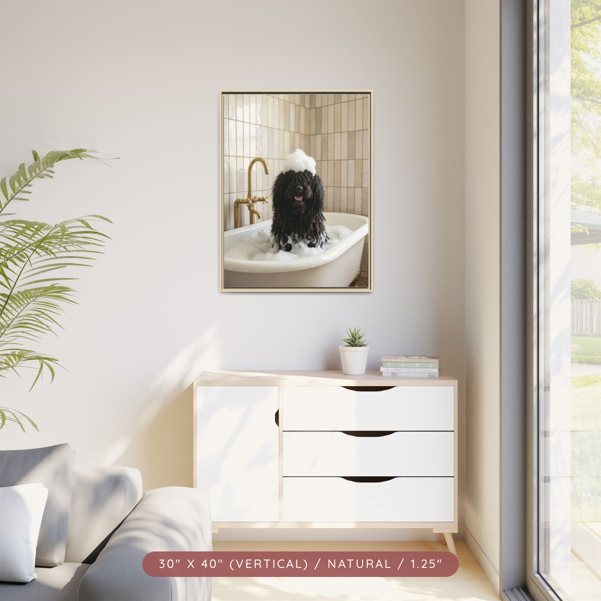Custom Bath Portrait, Framed Matte Canvas — Bubble Bath Bliss — view 74