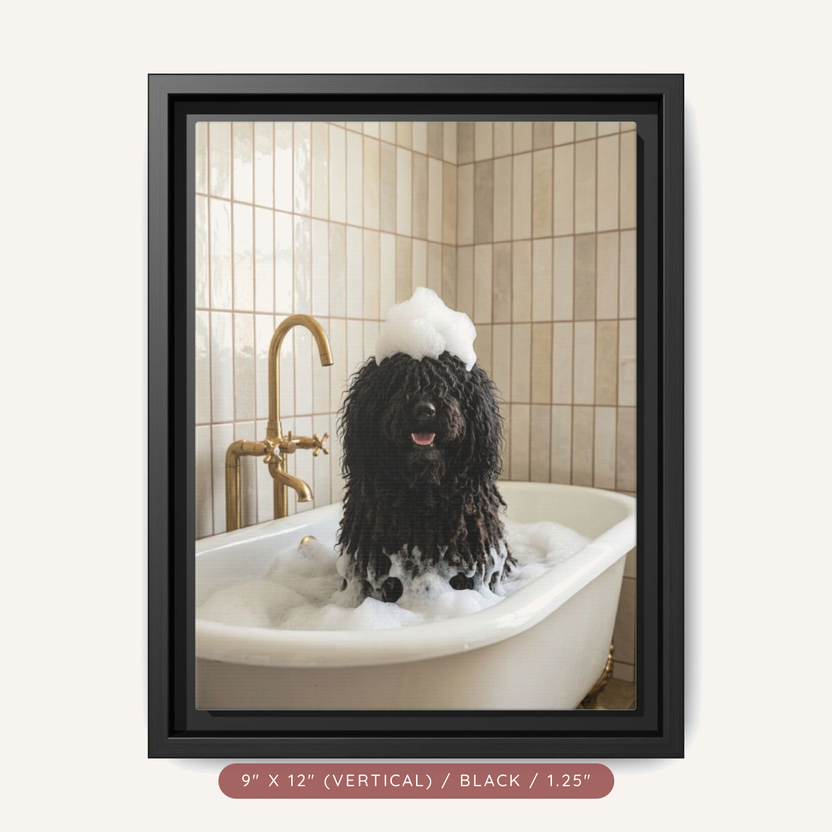 Custom Bath Portrait, Framed Matte Canvas — Bubble Bath Bliss — view 3