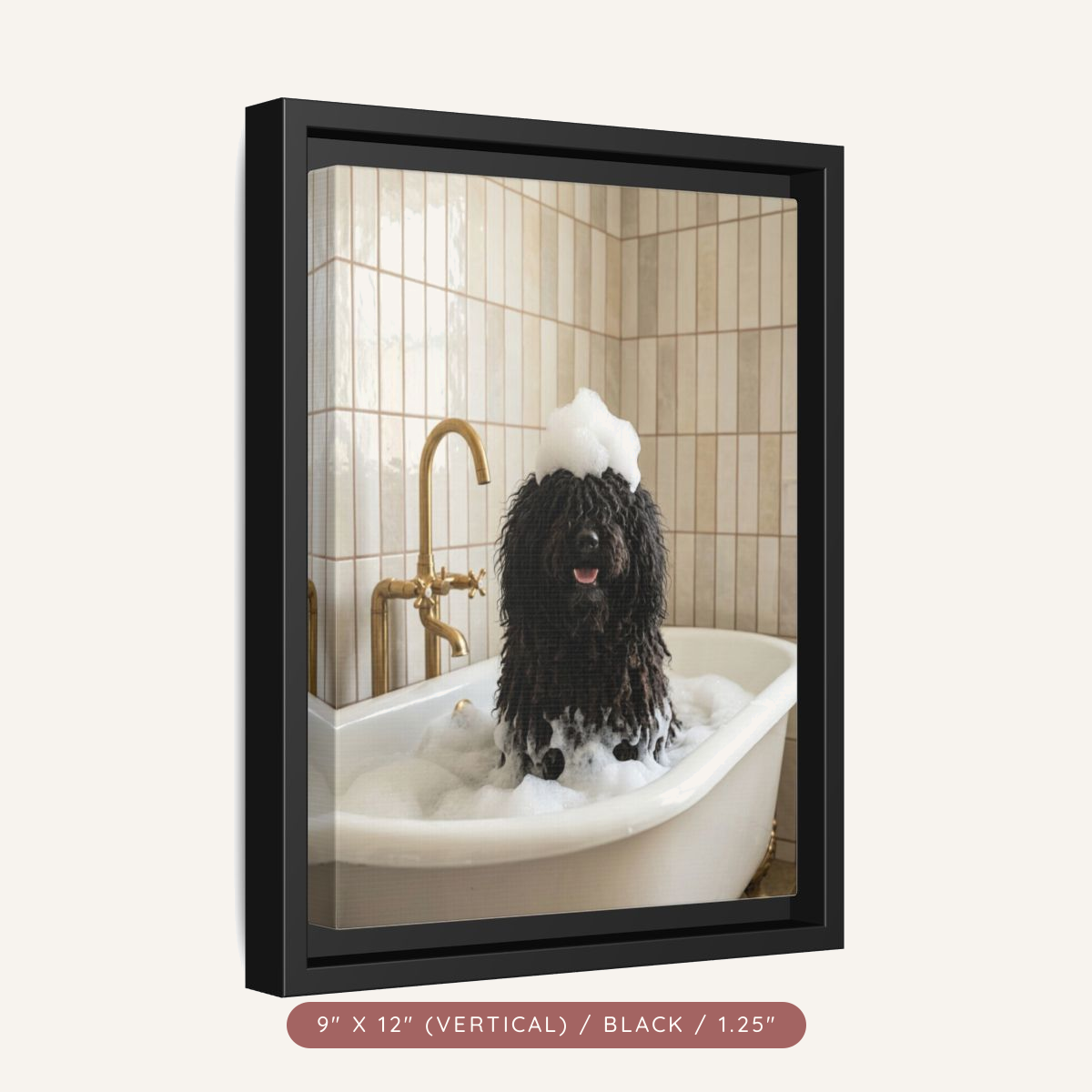 Custom Bath Portrait, Framed Matte Canvas — Bubble Bath Bliss — view 7