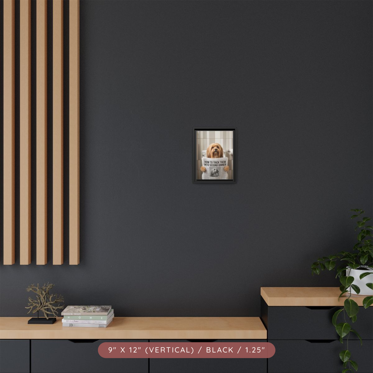 Custom Pet Portrait on Matte Canvas, Framed — The Bathroom Reader — view 15