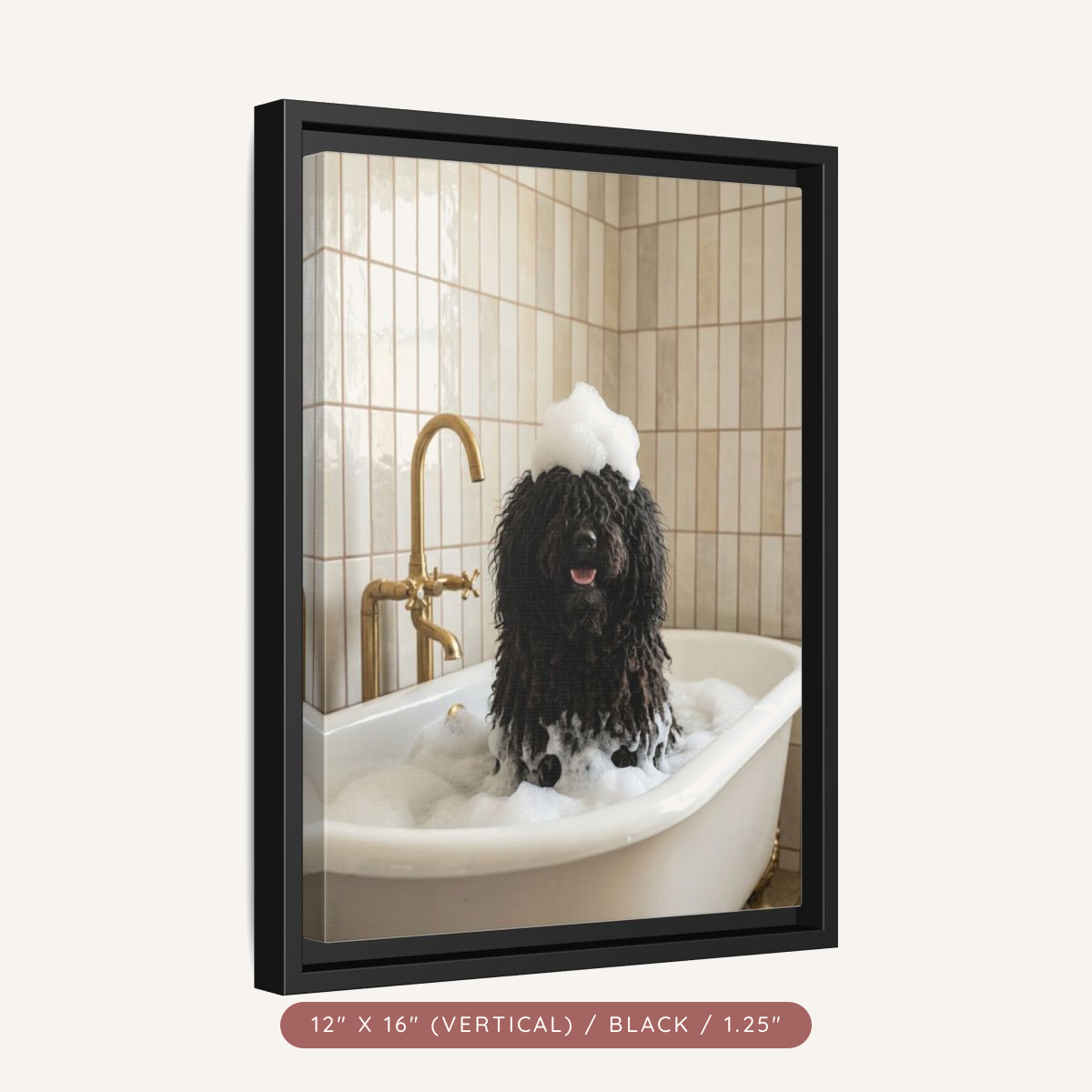 Custom Bath Portrait, Framed Matte Canvas — Bubble Bath Bliss — view 23