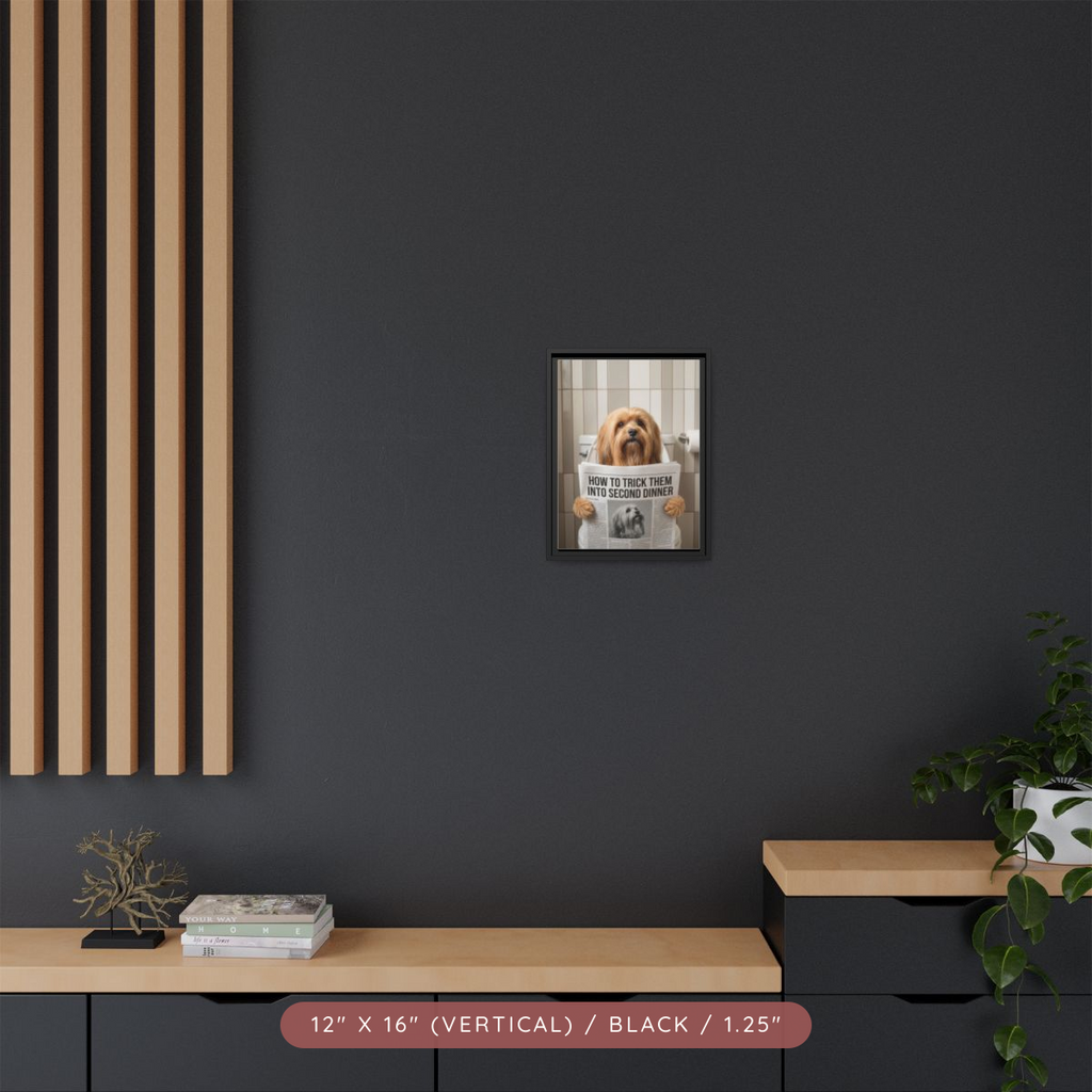 Custom Pet Portrait on Matte Canvas, Framed — The Bathroom Reader — view 31