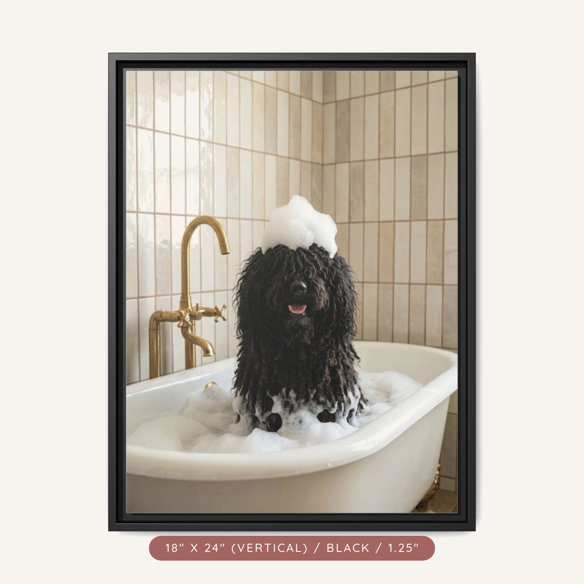 Custom Bath Portrait, Framed Matte Canvas — Bubble Bath Bliss — view 36