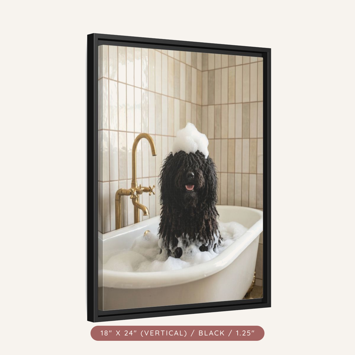 Custom Bath Portrait, Framed Matte Canvas — Bubble Bath Bliss — view 40
