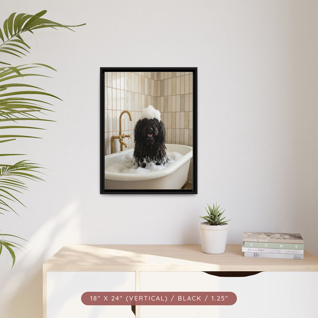 Custom Bath Portrait, Framed Matte Canvas — Bubble Bath Bliss — view 44