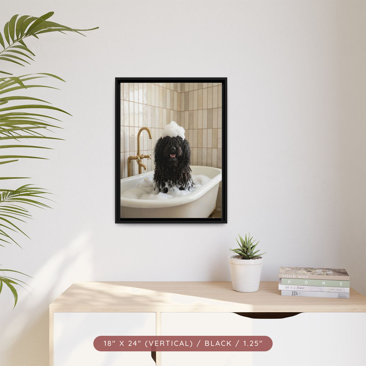 Custom Bath Portrait, Framed Matte Canvas — Bubble Bath Bliss — view 44