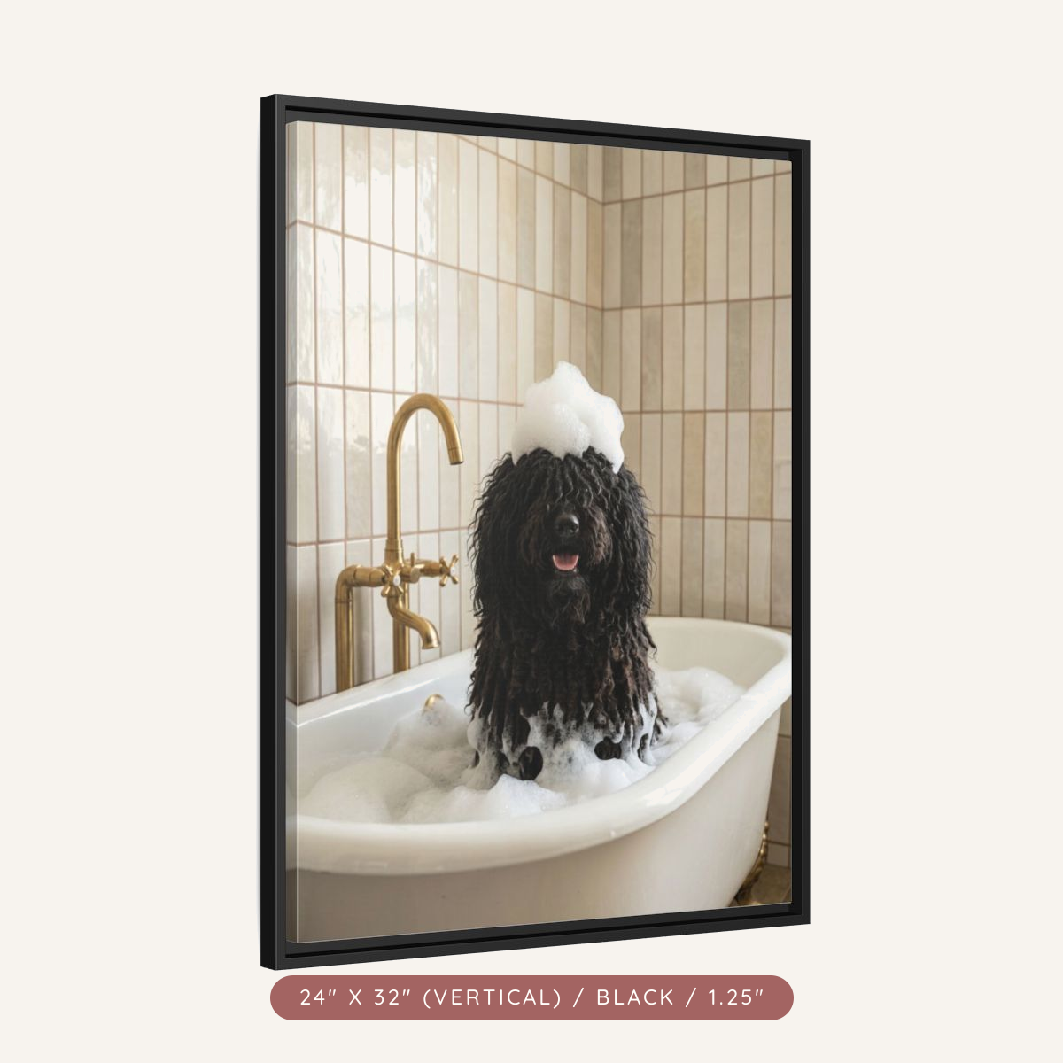 Custom Bath Portrait, Framed Matte Canvas — Bubble Bath Bliss — view 57