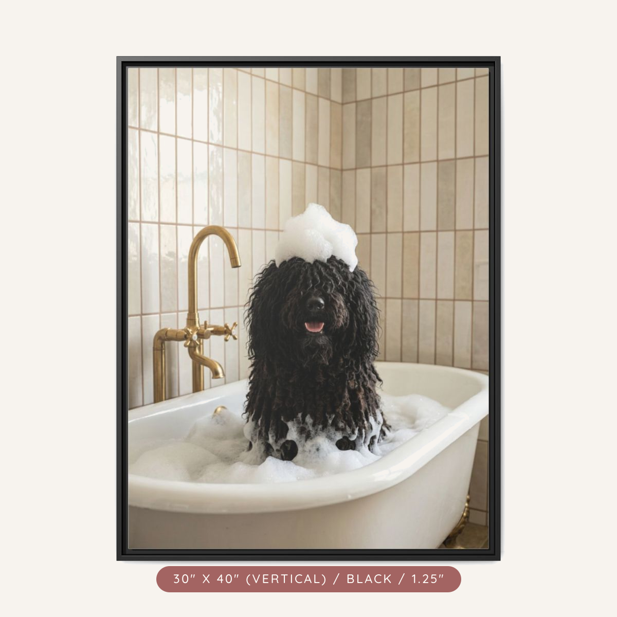 Custom Bath Portrait, Framed Matte Canvas — Bubble Bath Bliss — view 69