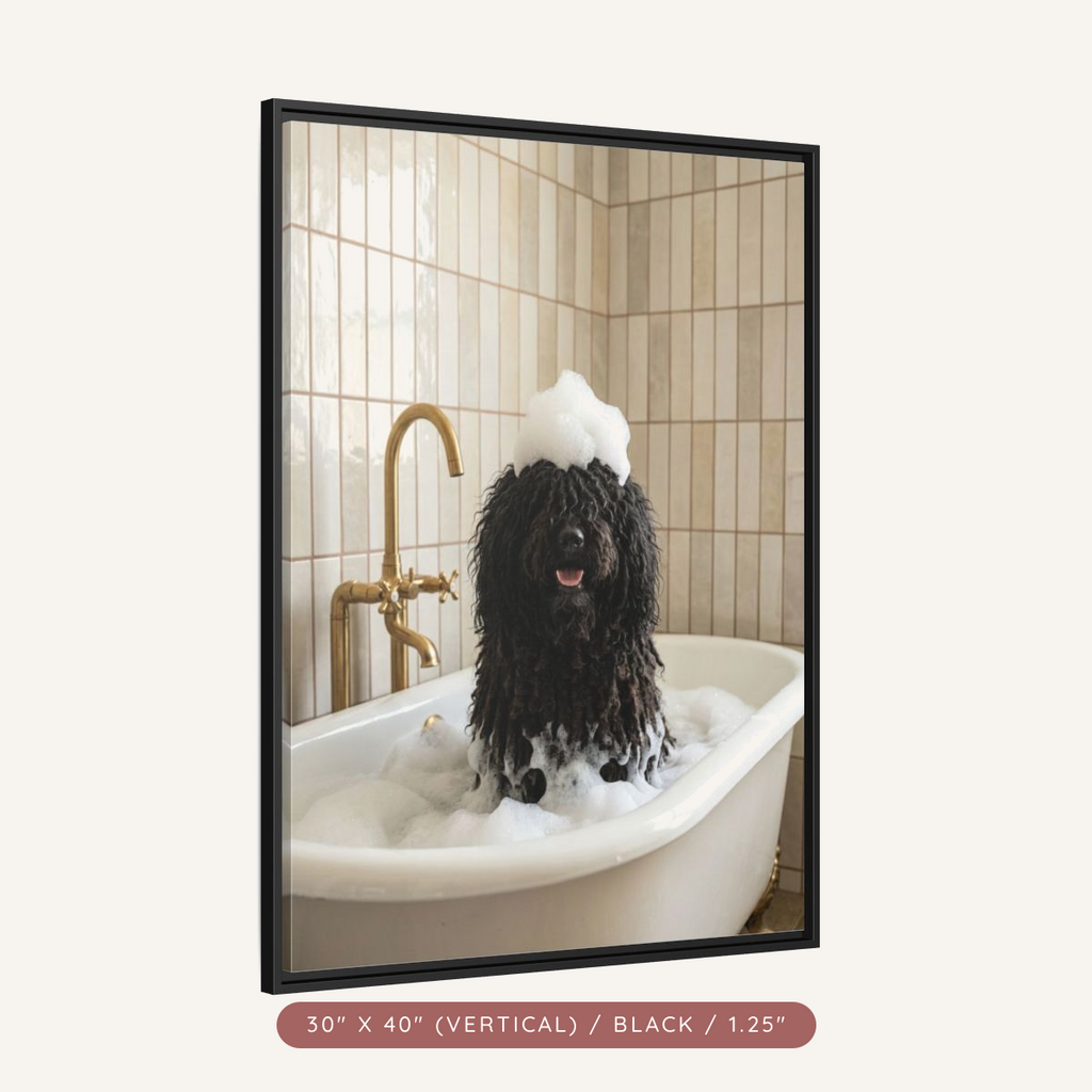 Custom Bath Portrait, Framed Matte Canvas — Bubble Bath Bliss — view 73