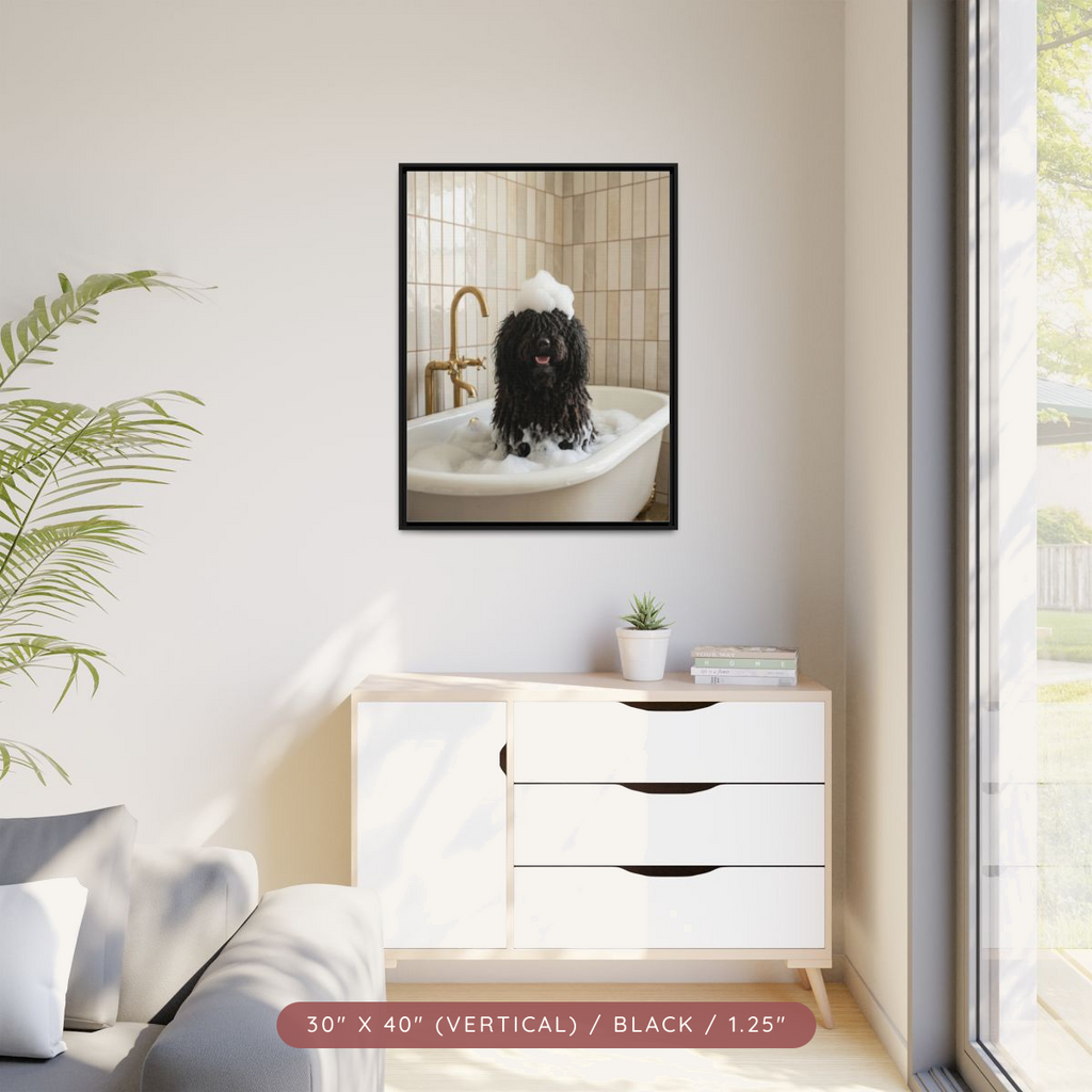 Custom Bath Portrait, Framed Matte Canvas — Bubble Bath Bliss — view 77