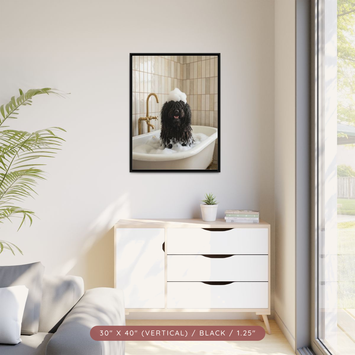 Custom Bath Portrait, Framed Matte Canvas — Bubble Bath Bliss — view 77