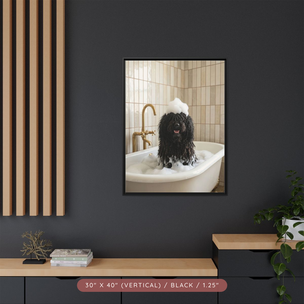 Custom Bath Portrait, Framed Matte Canvas — Bubble Bath Bliss — view 81