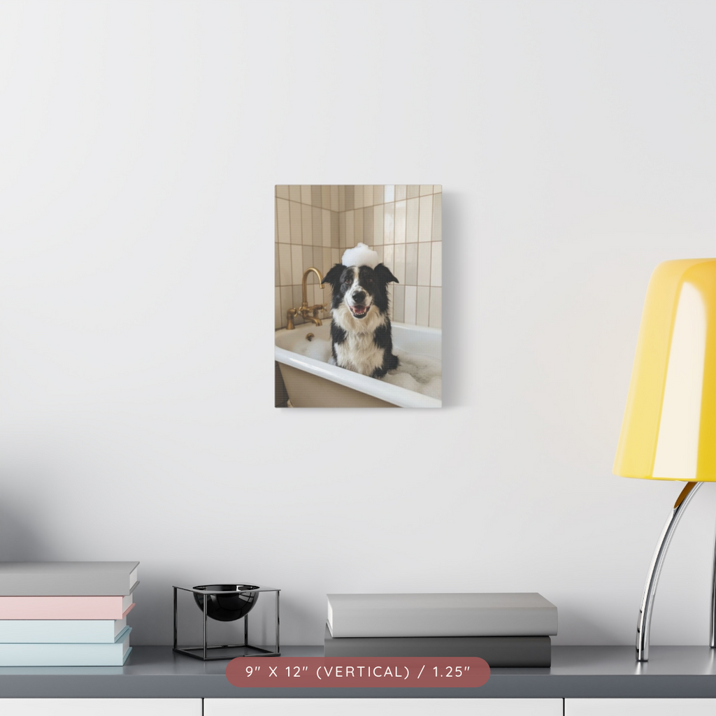 Custom Bath-Time Portrait on Matte Canvas — Bubbles & Joy — view 4