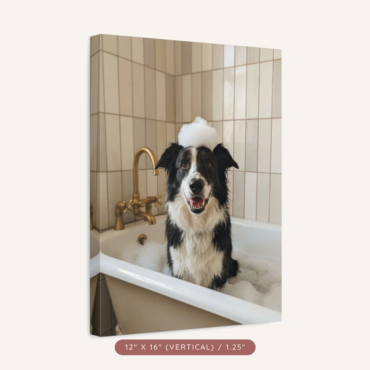 Custom Bath-Time Portrait on Matte Canvas — Bubbles & Joy — view 8