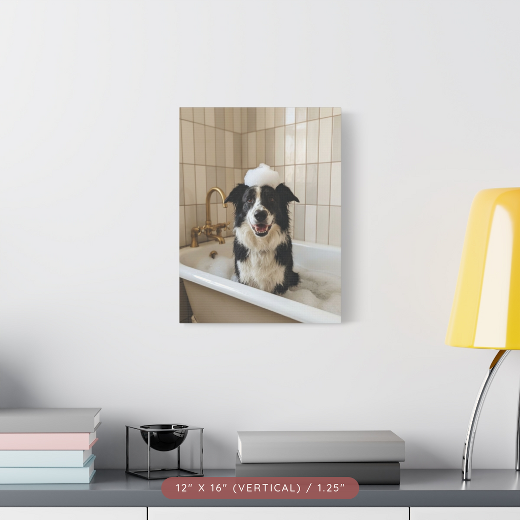 Custom Bath-Time Portrait on Matte Canvas — Bubbles & Joy — view 9