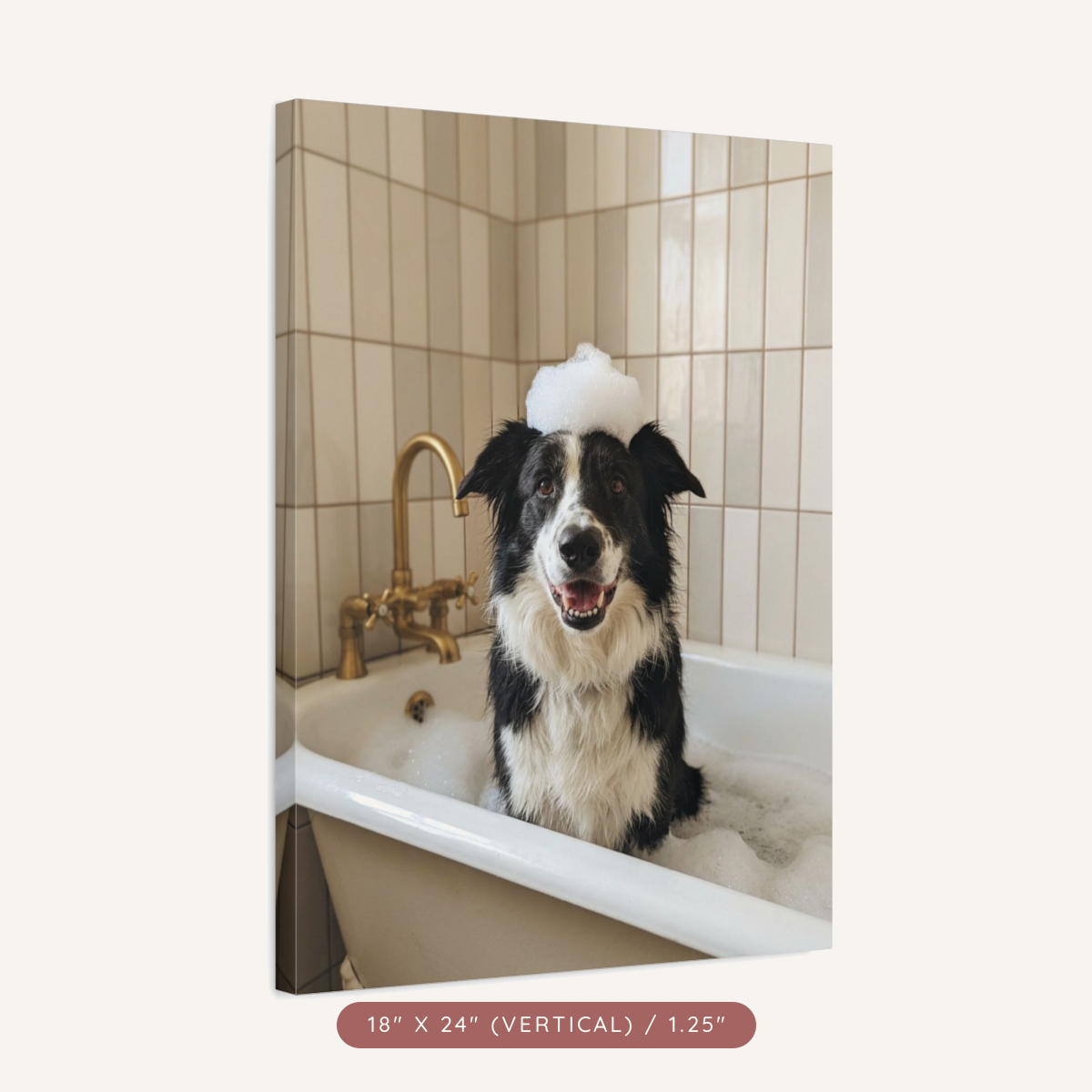 Custom Bath-Time Portrait on Matte Canvas — Bubbles & Joy — view 13