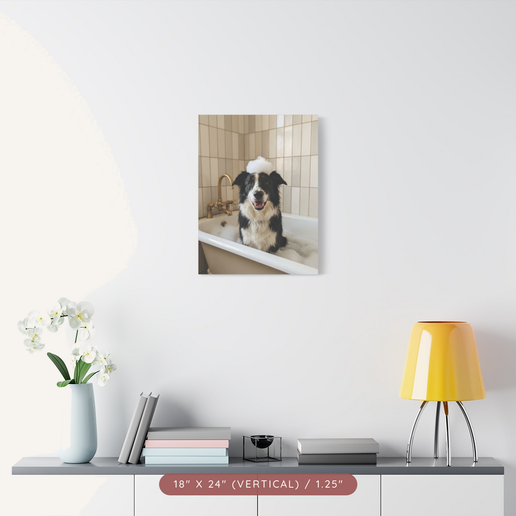 Custom Bath-Time Portrait on Matte Canvas — Bubbles & Joy — view 14