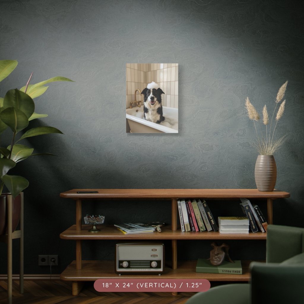 Custom Bath-Time Portrait on Matte Canvas — Bubbles & Joy — view 16