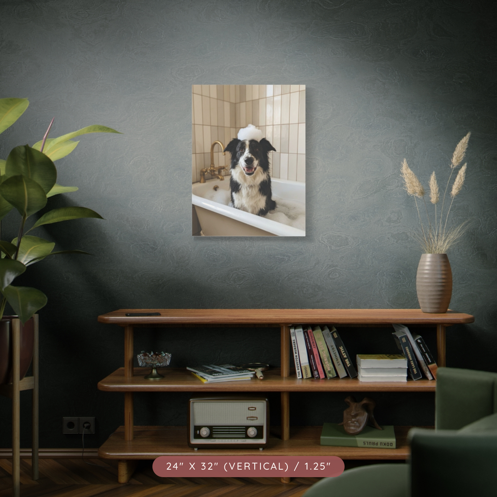 Custom Bath-Time Portrait on Matte Canvas — Bubbles & Joy — view 21