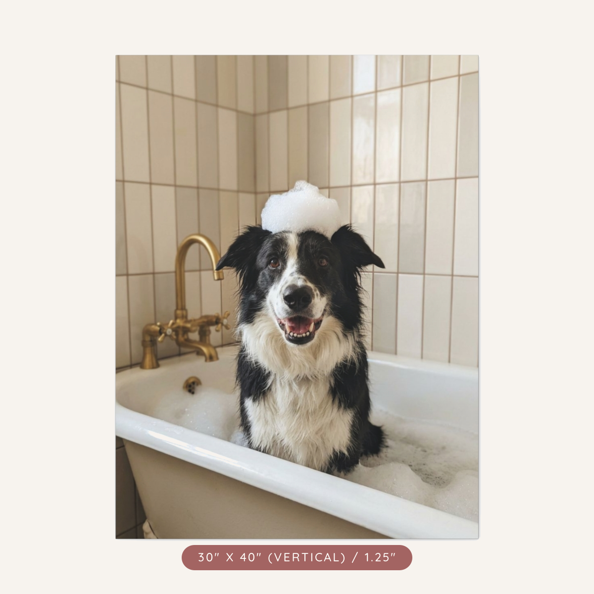 Custom Bath-Time Portrait on Matte Canvas — Bubbles & Joy — view 22