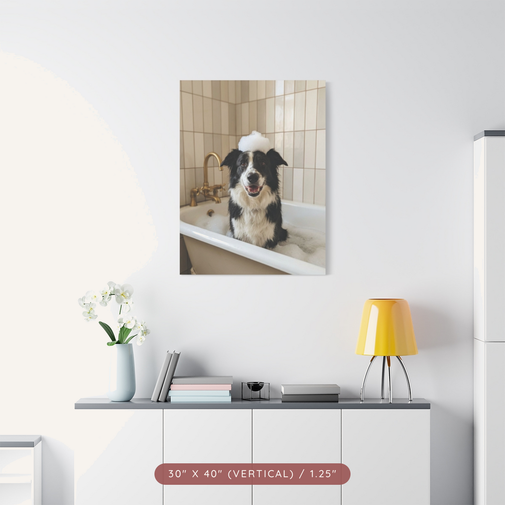Custom Bath-Time Portrait on Matte Canvas — Bubbles & Joy — view 24