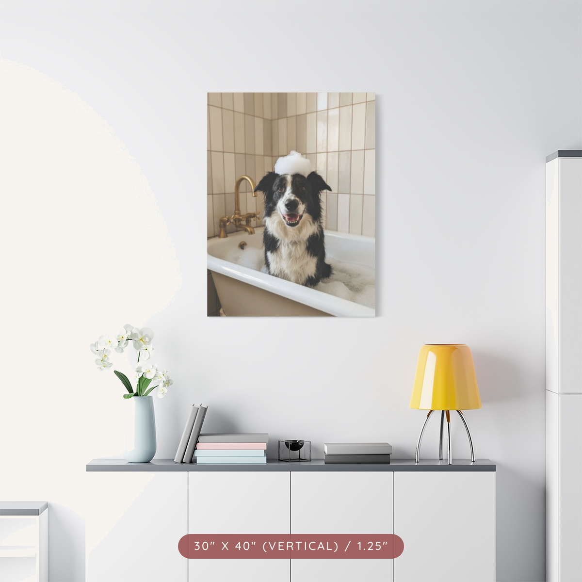 Custom Bath-Time Portrait on Matte Canvas — Bubbles & Joy — view 24