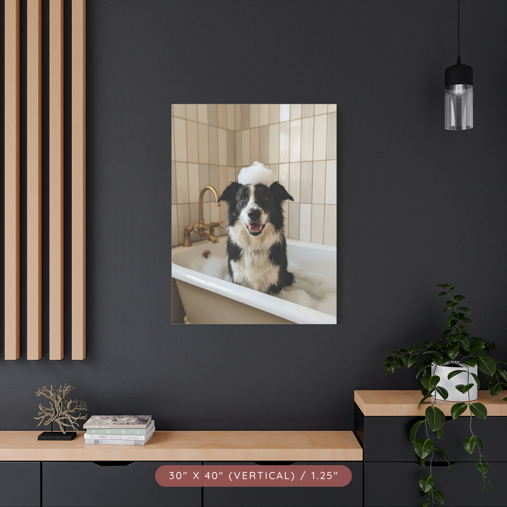 Custom Bath-Time Portrait on Matte Canvas — Bubbles & Joy — view 25