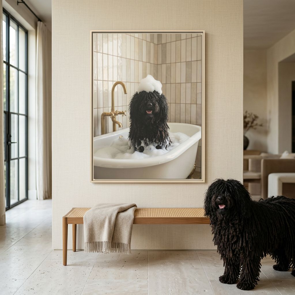 Custom Bath Portrait, Framed Matte Canvas — Bubble Bath Bliss
