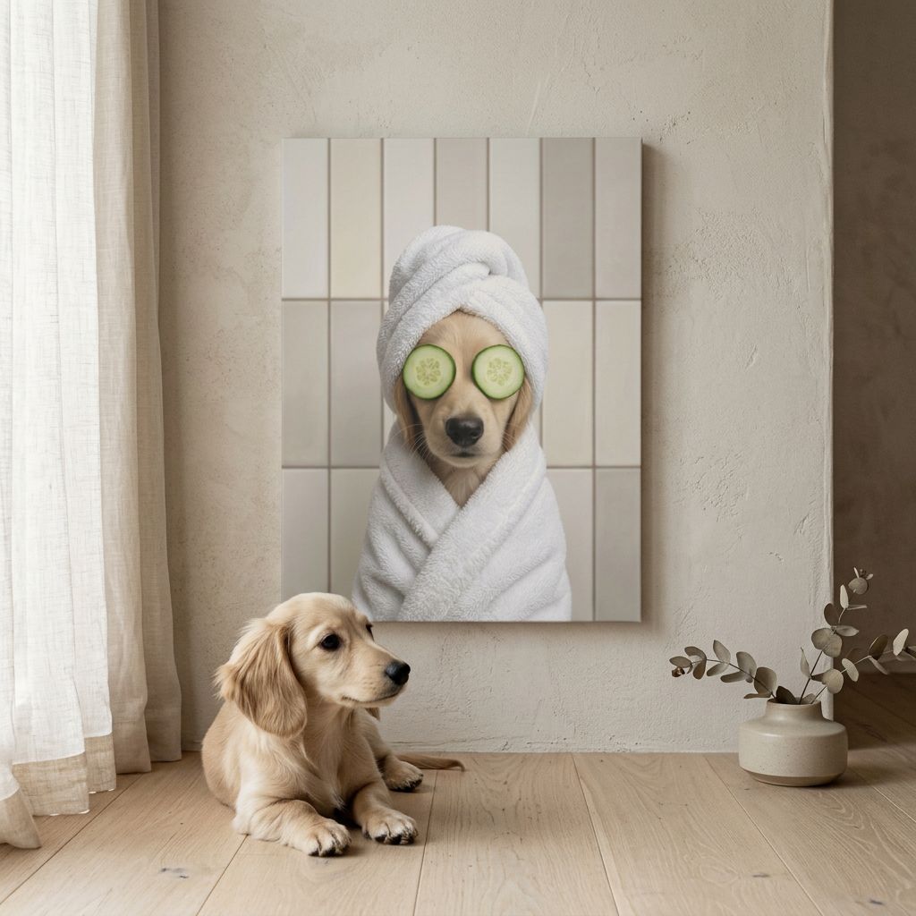 Custom Spa Portrait on Matte Canvas — Pampered & Framed
